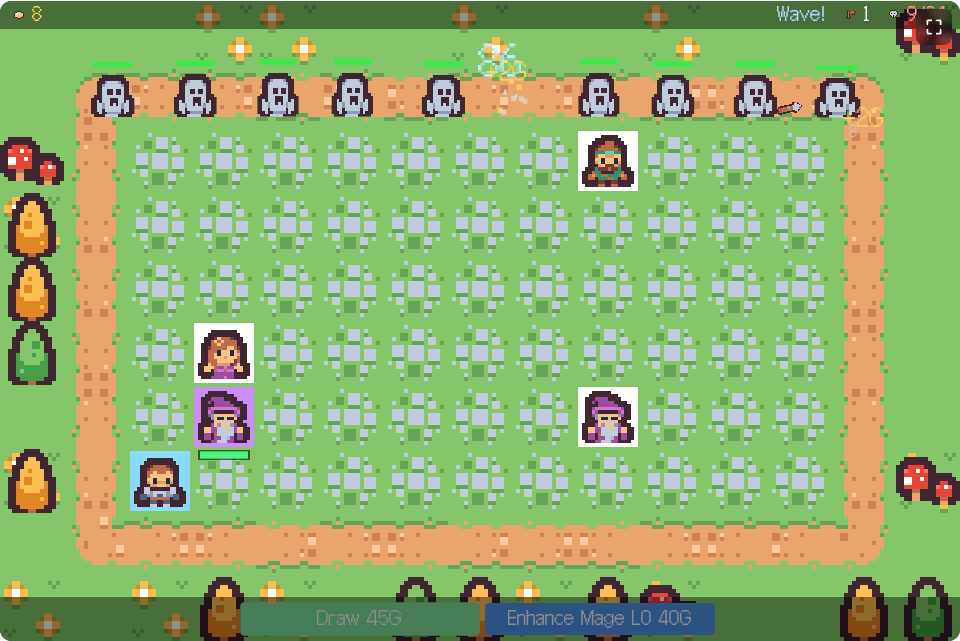 Random Pixel Defense — Draw and merge random towers to stop endless waves (2)